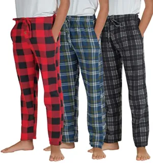 3 Pack: Big Boys Pajama Pants Fleece Plush Pjs Kids Pajamas Christmas Clothes Lounge Flannel Bottoms Youth Teen Sleep wear,Set 8-Size 12/14