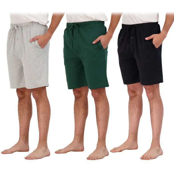 3-Pack: Men's Cotton Lounge Shorts with Pockets