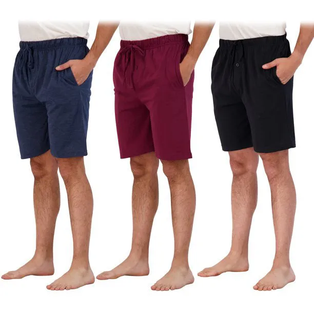 3-Pack: Men's Cotton Lounge Shorts with Pockets