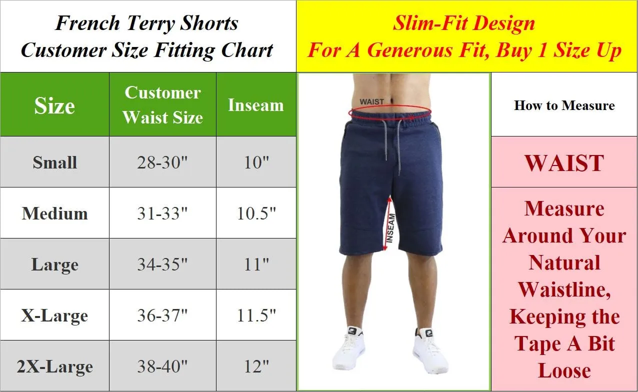 3-PACK Men's French Terry Sweat Shorts Casual Summer Set