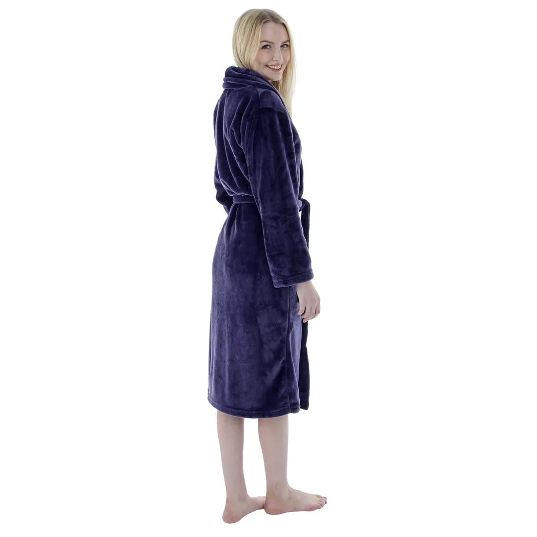 Autumn Faith Womens Deluxe Plush Robe With Pockets And Belt