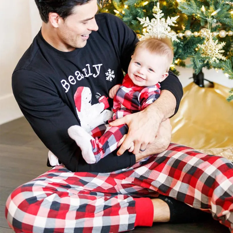 Bearly Plaid Christmas Pajamas Family