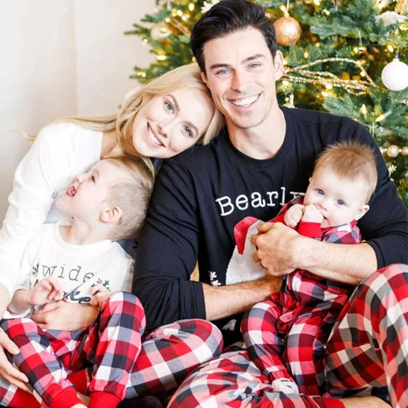 Bearly Plaid Christmas Pajamas Family