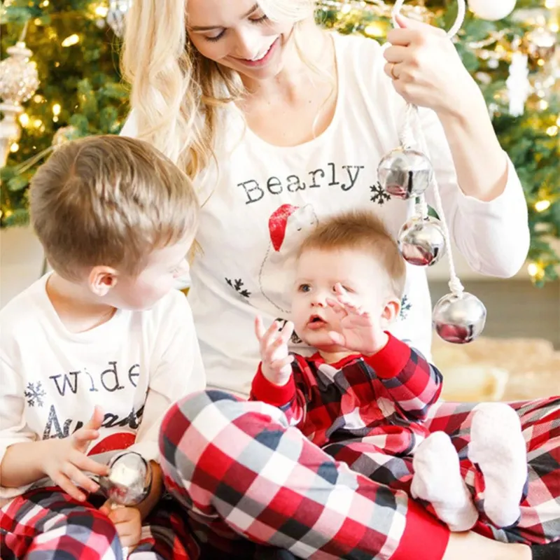 Bearly Plaid Christmas Pajamas Family