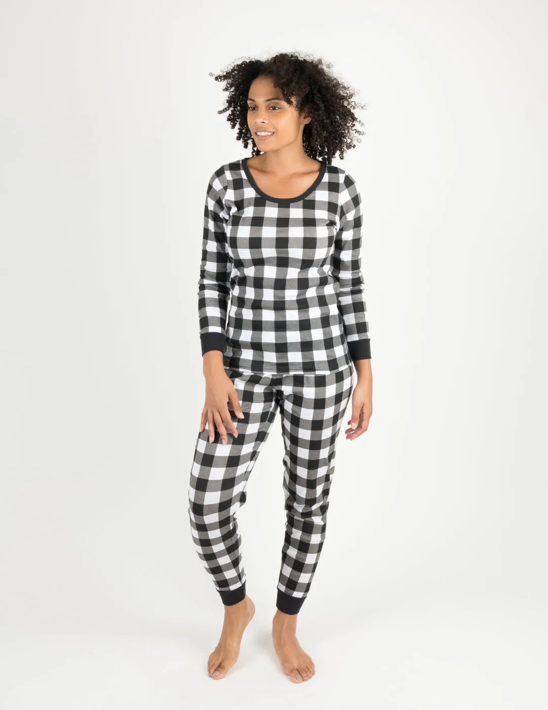 Black & White Plaid Matching Family Pajama Set