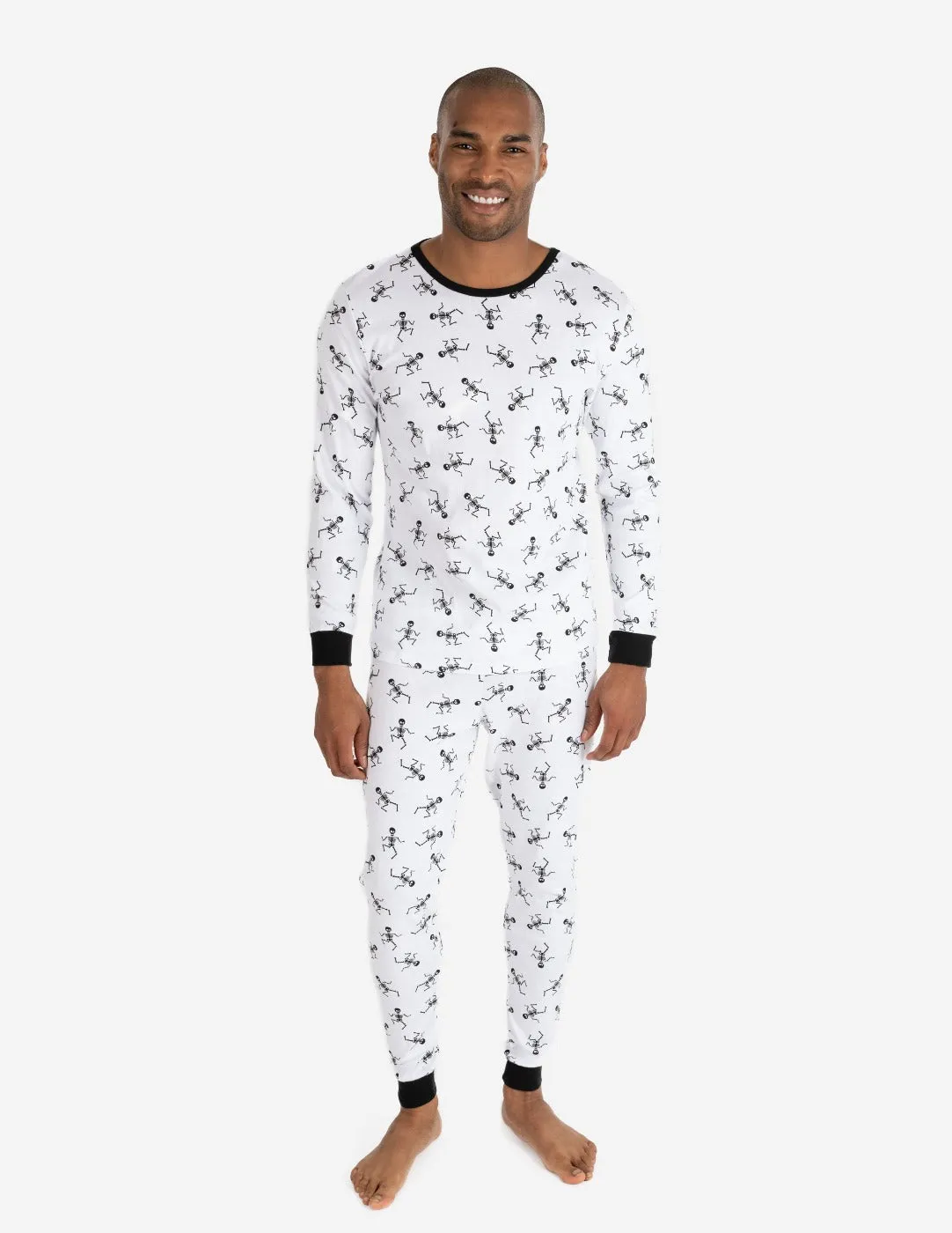 Black & White Skeleton Matching Family Pajama Set