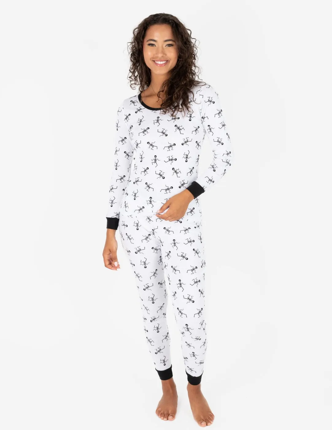 Black & White Skeleton Matching Family Pajama Set