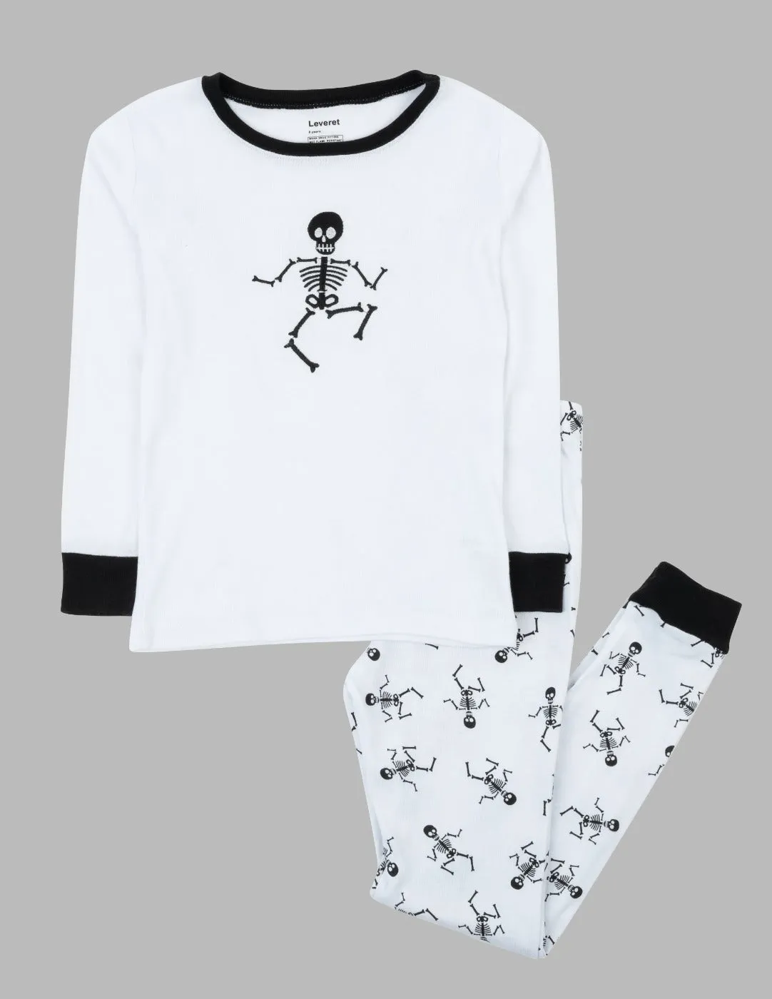 Black & White Skeleton Matching Family Pajama Set