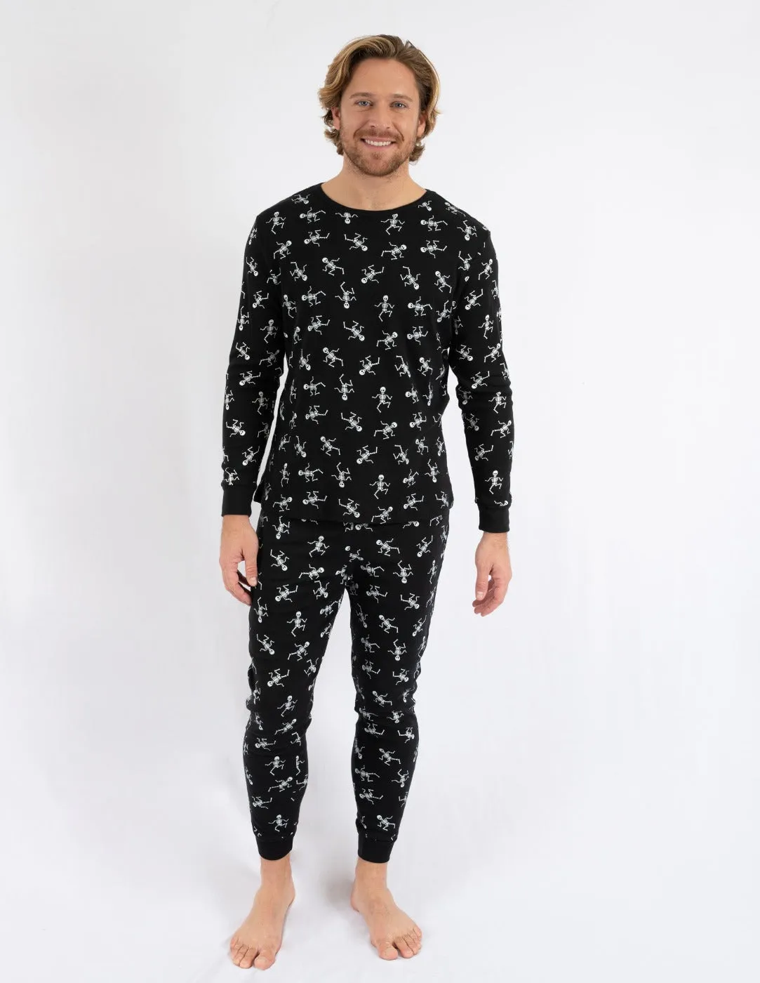 Black & White Skeleton Matching Family Pajama Set