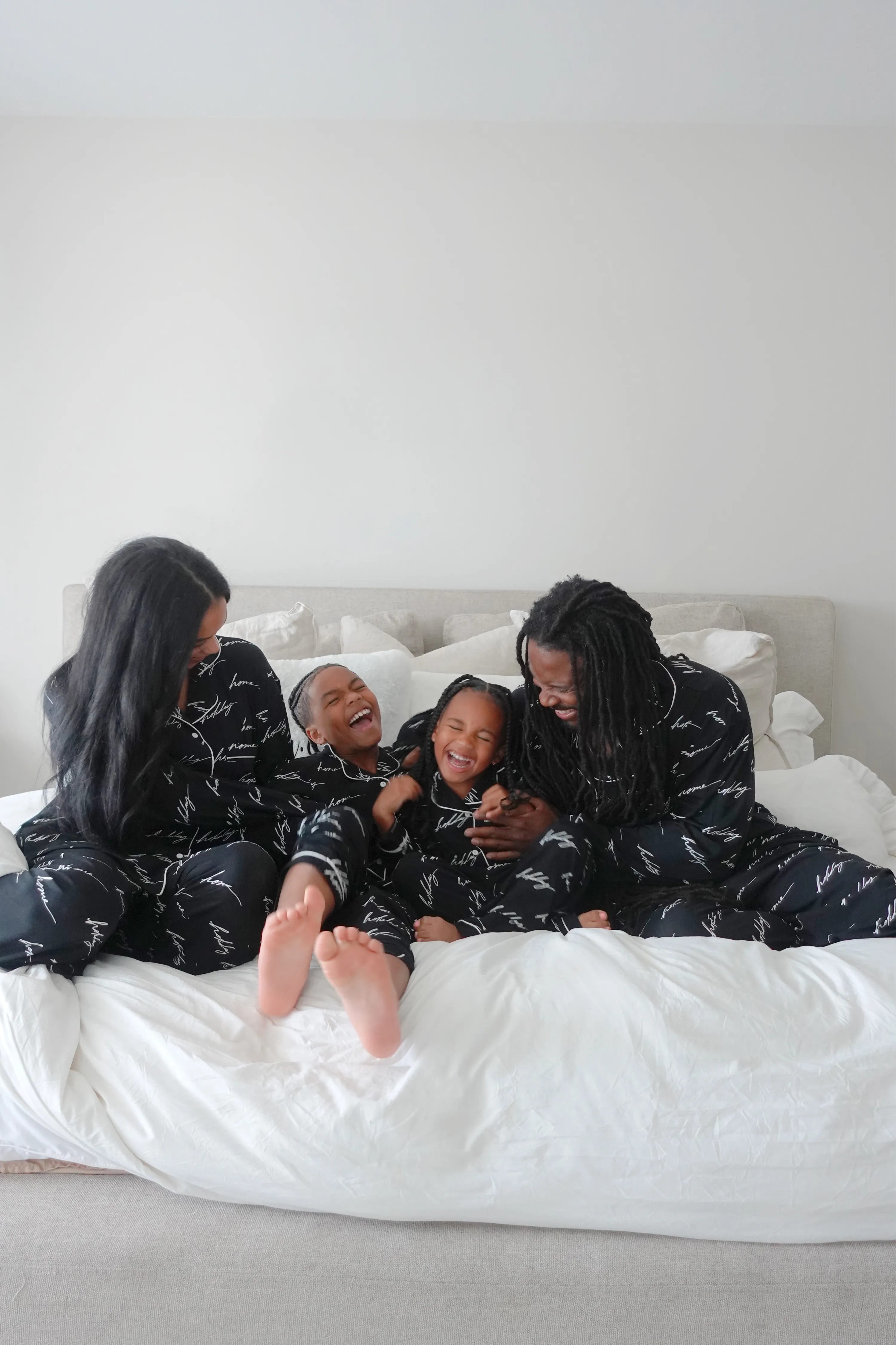 Black Home For The Holidays Kids Pajama Set