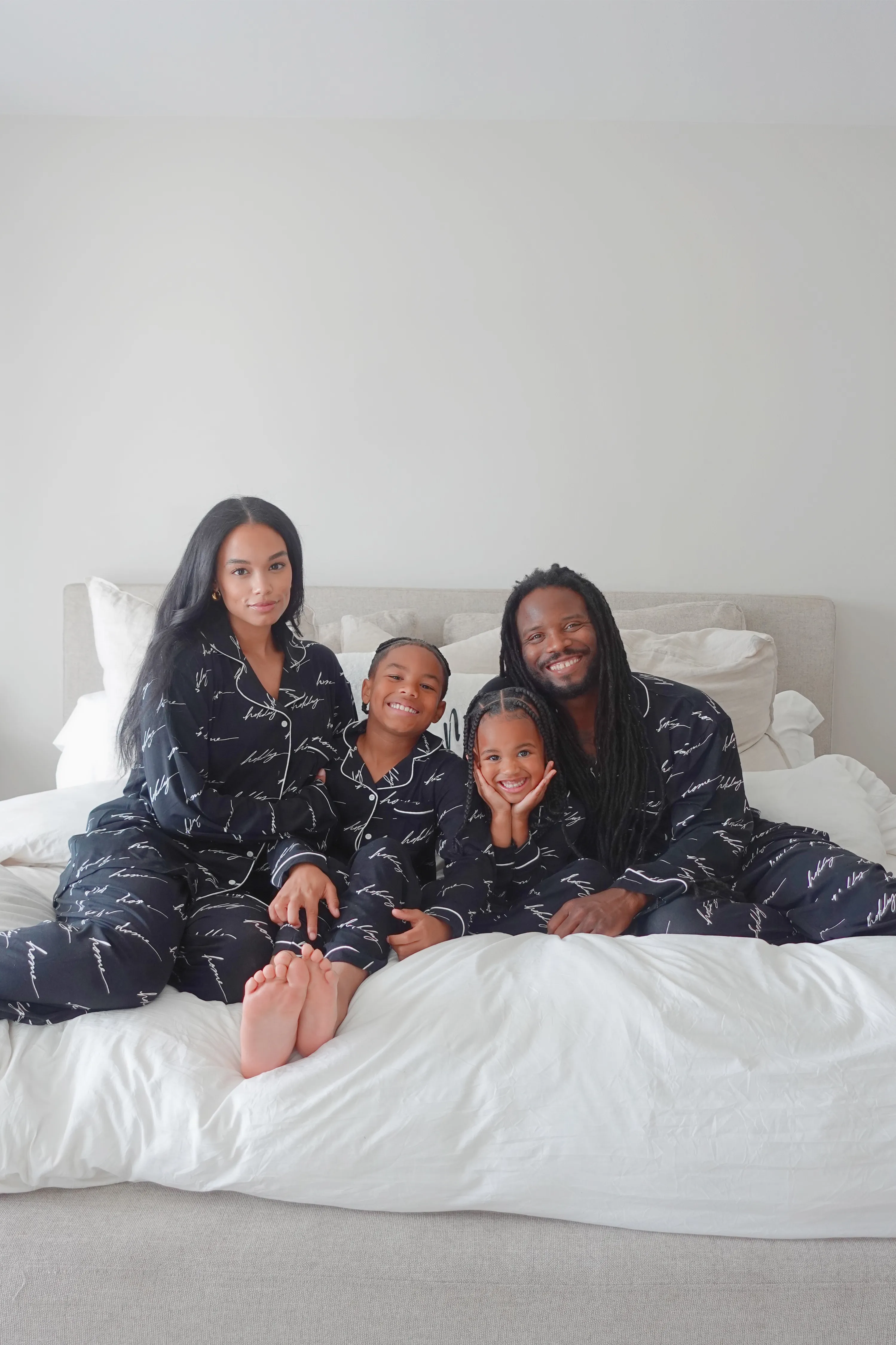 Black Home For The Holidays Kids Pajama Set