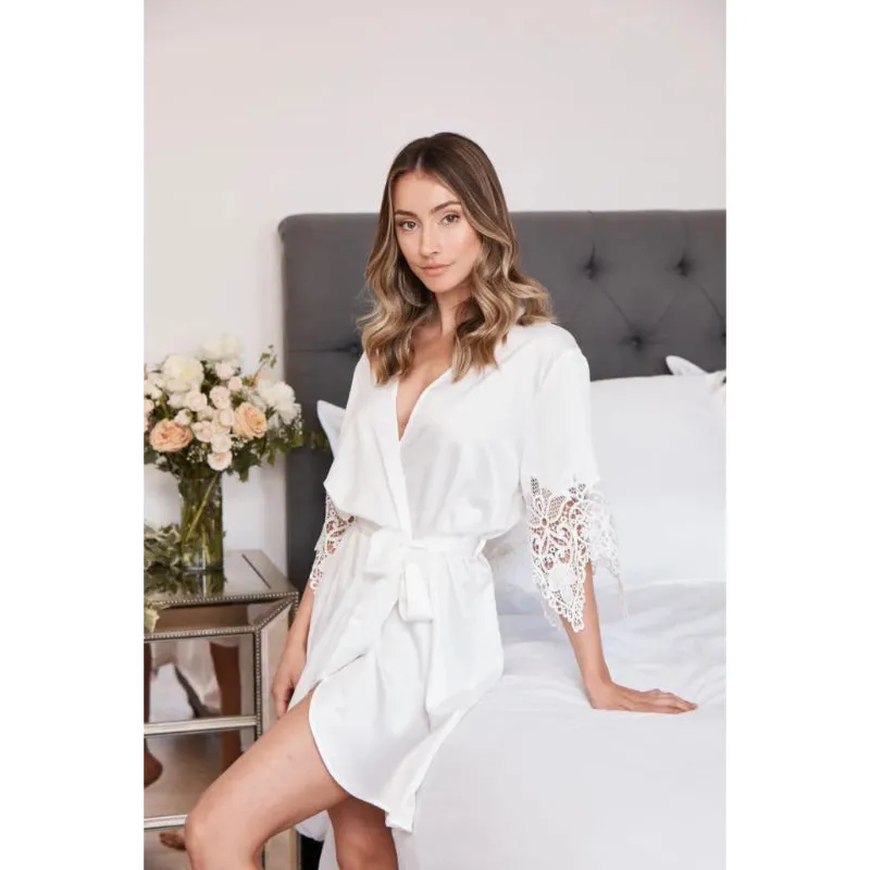 Bridesmaid Robes Bridal White Lace