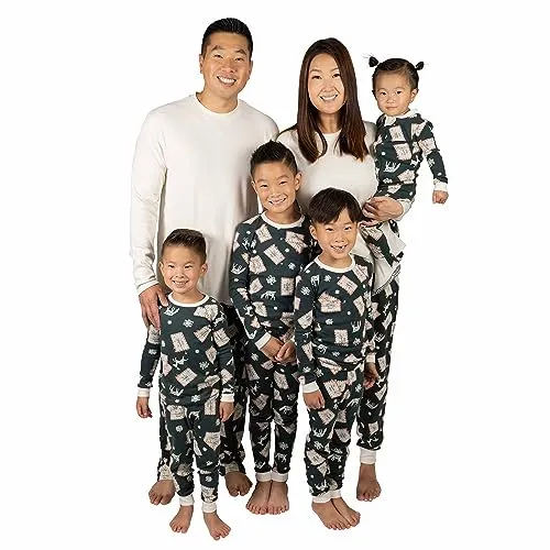 Burt's Bees Baby Baby Toddler 2-Piece Family Jammies Matching Holiday Organic Cotton Pajamas, All Wrapped Up, 3T