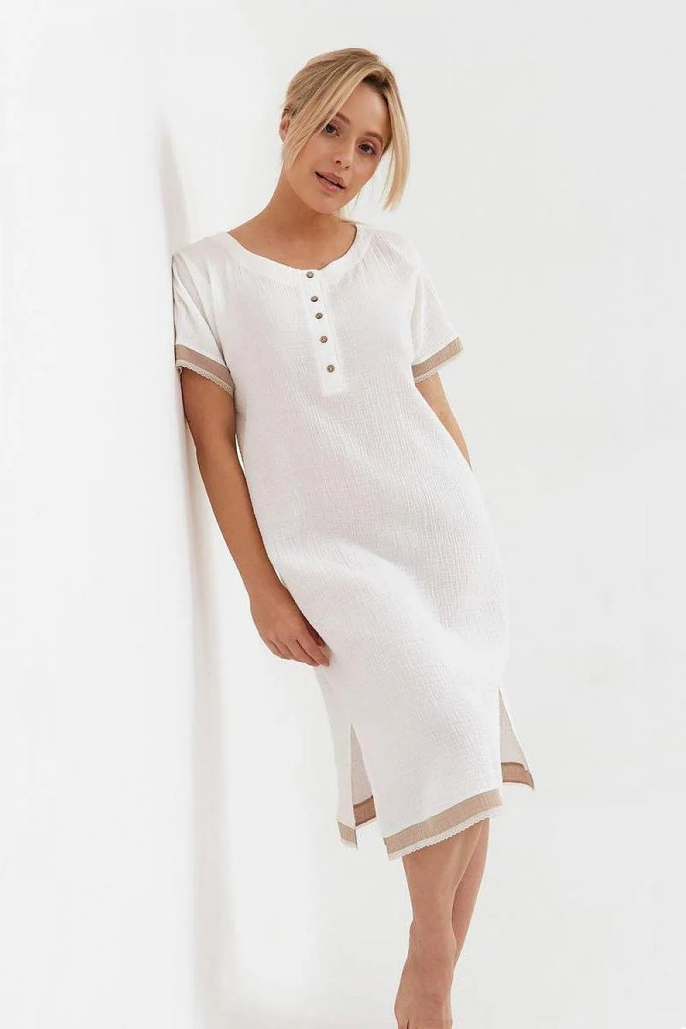 Cana natural cotton fibers womens nightgown