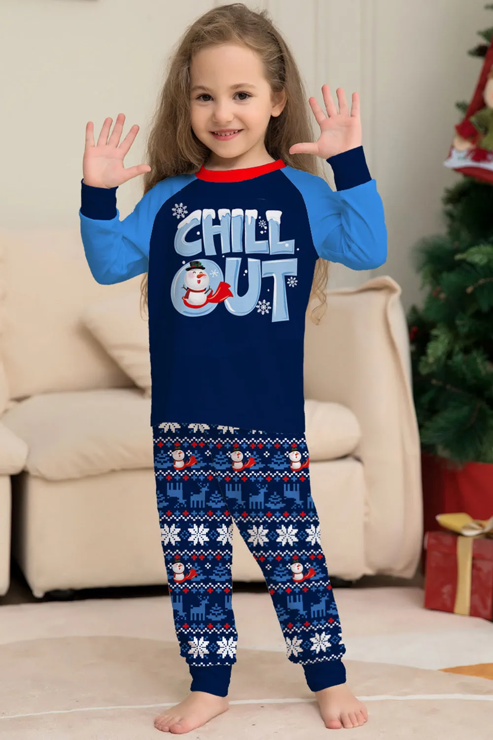 Christmas Family Matching Pajamas Set Navy Chill Out Pajamas