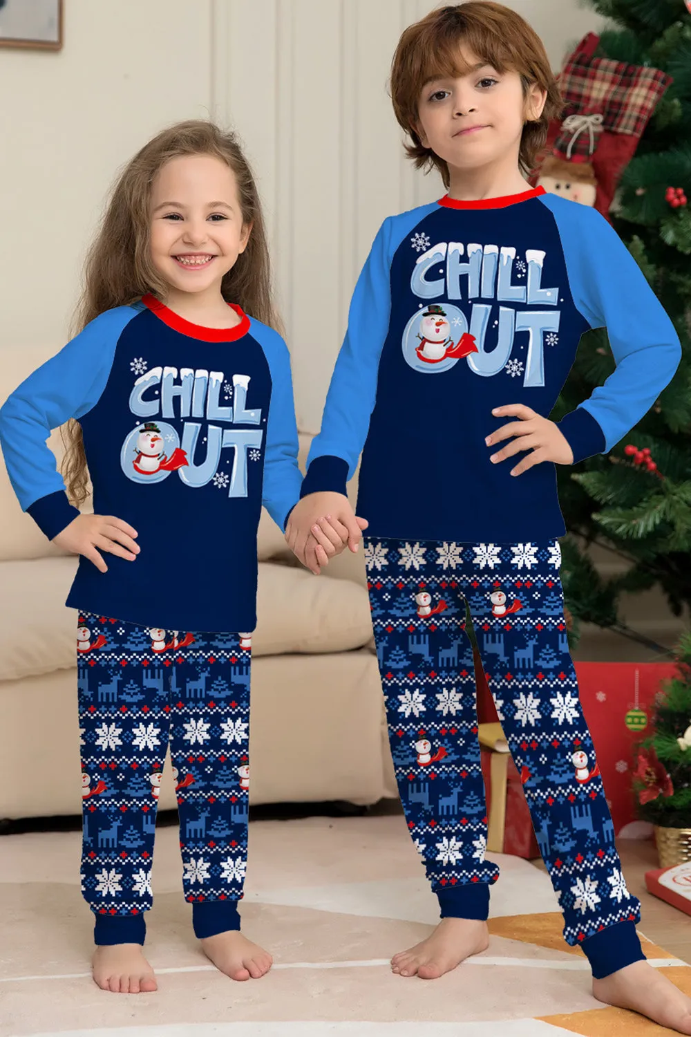 Christmas Family Matching Pajamas Set Navy Chill Out Pajamas