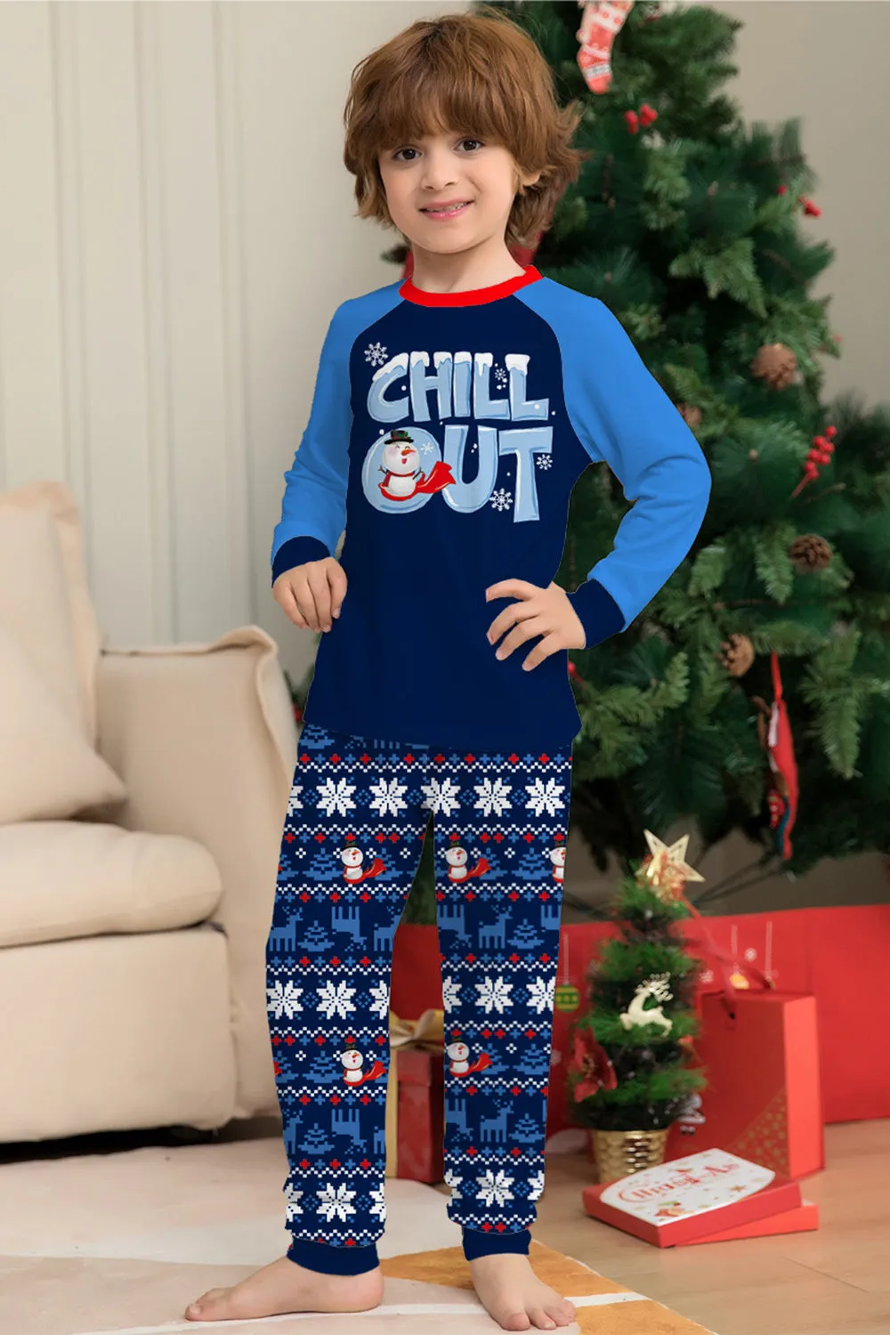 Christmas Family Matching Pajamas Set Navy Chill Out Pajamas