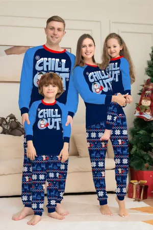 Christmas Family Matching Pajamas Set Navy Chill Out Pajamas