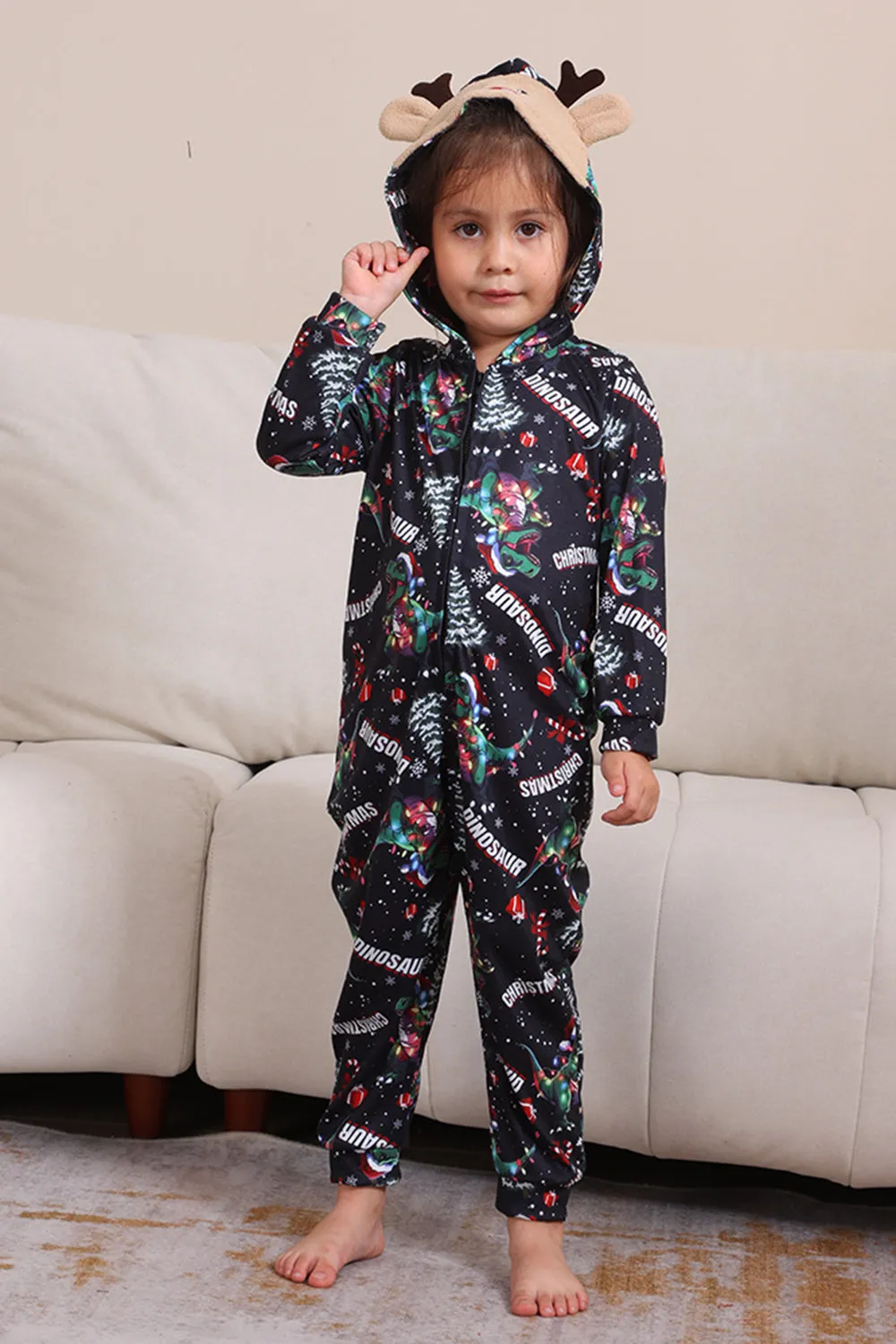 Christmas Navy Family Matching Hooded Pajamas