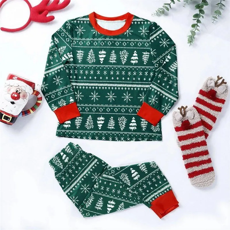 Christmas Tree Print Pajamas Set