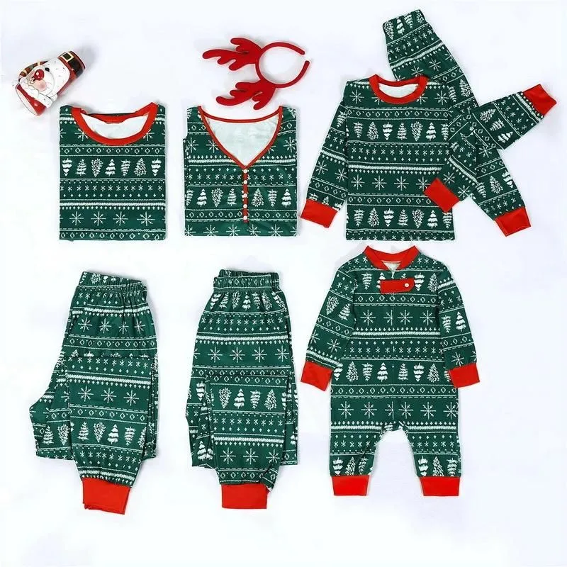 Christmas Tree Print Pajamas Set