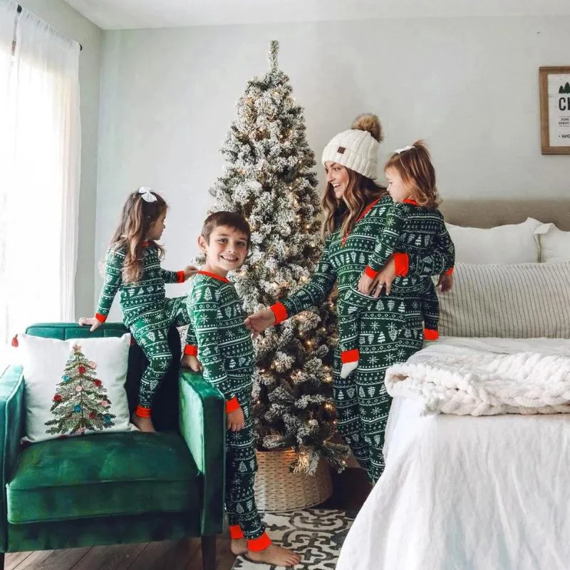 Christmas Tree Print Pajamas Set