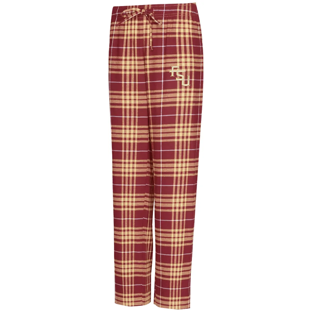 Comcept Sports Women's Florida State/Stacked FSU Logo T-shirt and Flannel Pant Sleep Set - Garnet/Gold