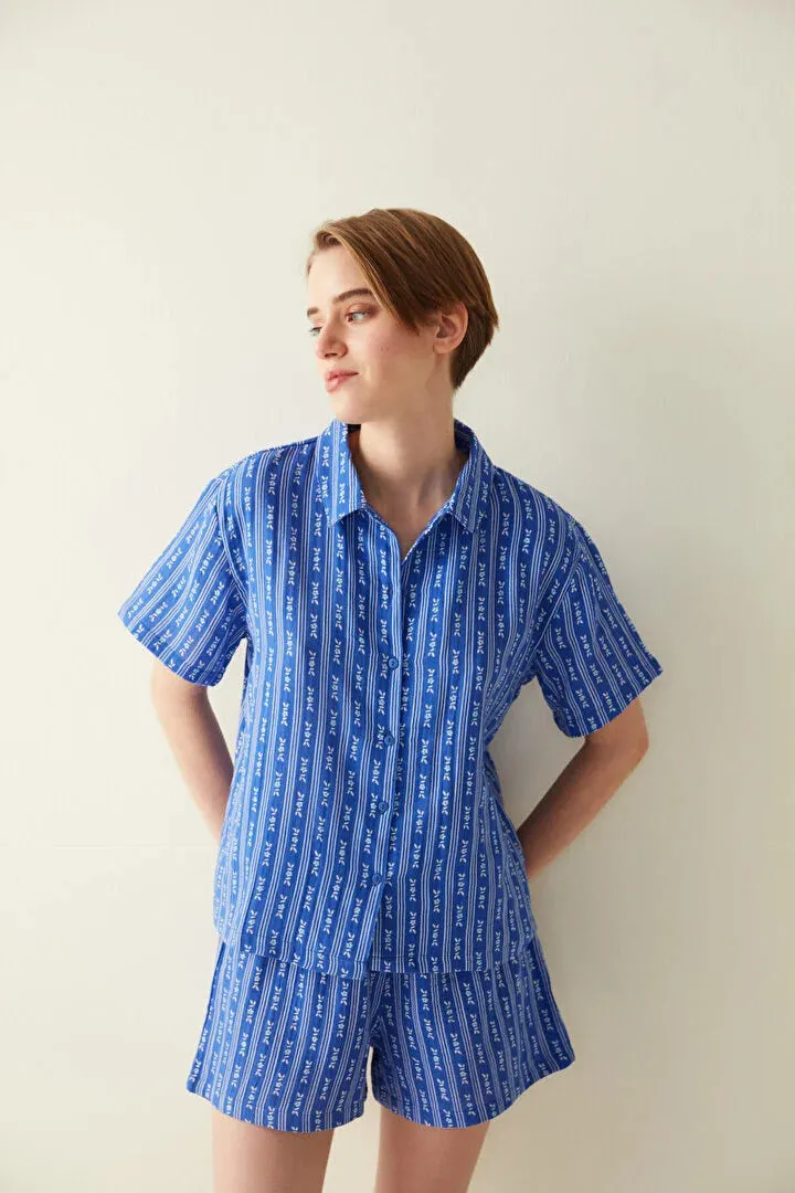 Comfortable Printed SS Shirt Pajamas Set for a Good Night's Sleep