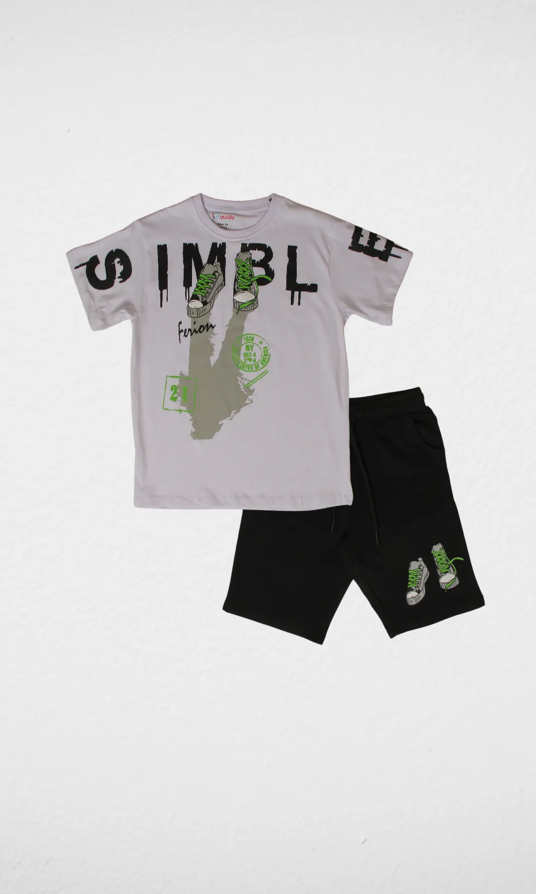 Cotton Boys Teens Set-Simple (White)