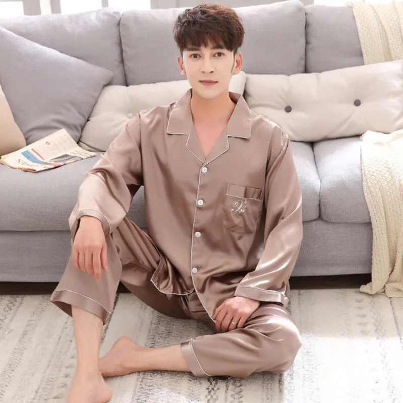 Couple Polyester 2 Piece Pajamas Night Suit For Women And Men