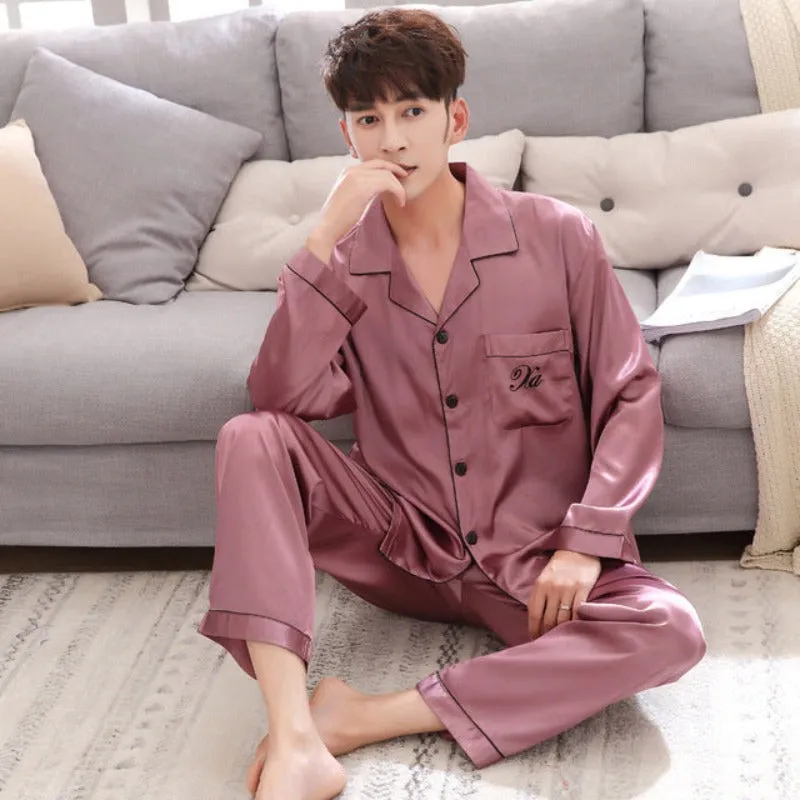 Couple Polyester 2 Piece Pajamas Night Suit For Women And Men