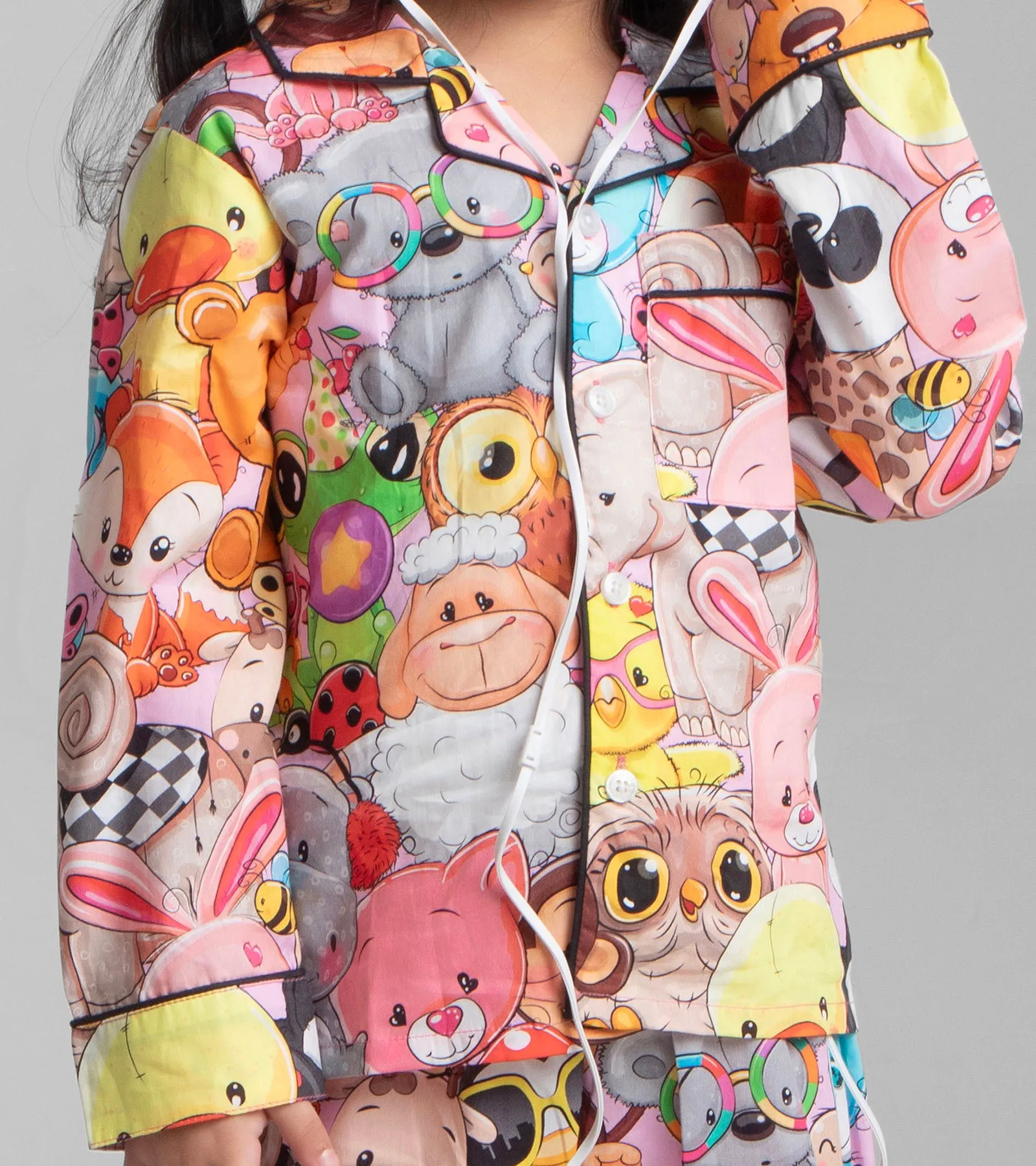 Cute Animals Printed Girls Nightsuit Set