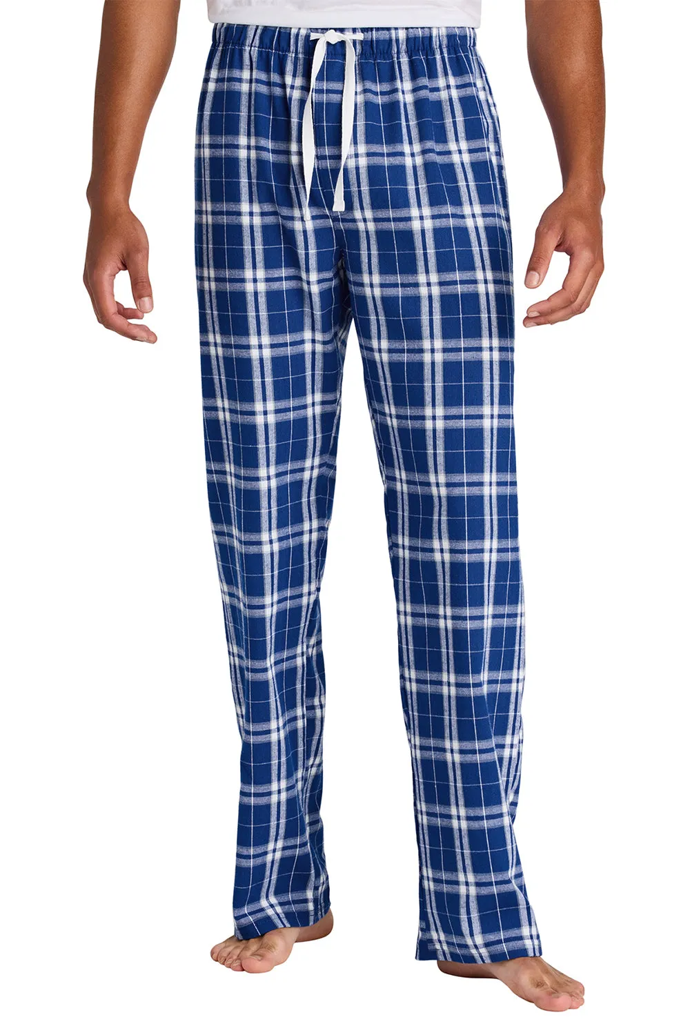 District Mens Flannel Plaid Lounge Pants - Deep Royal Blue