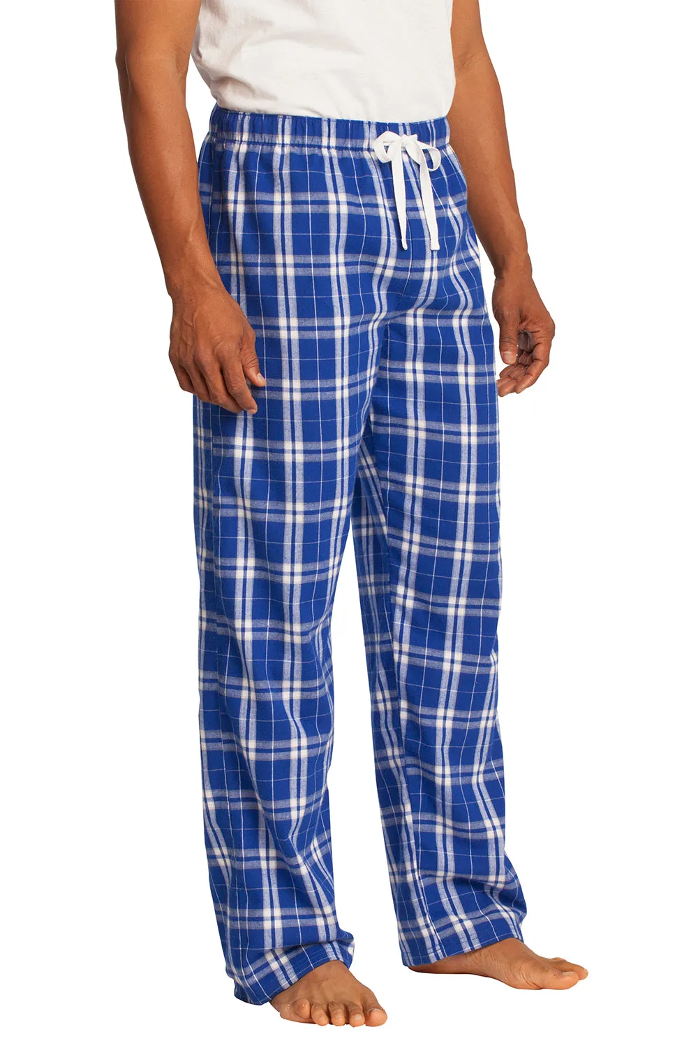 District Mens Flannel Plaid Lounge Pants - Deep Royal Blue