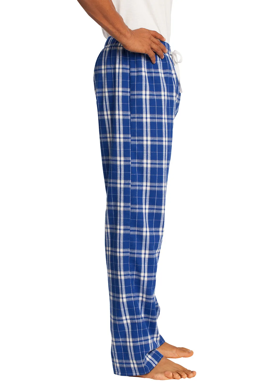 District Mens Flannel Plaid Lounge Pants - Deep Royal Blue