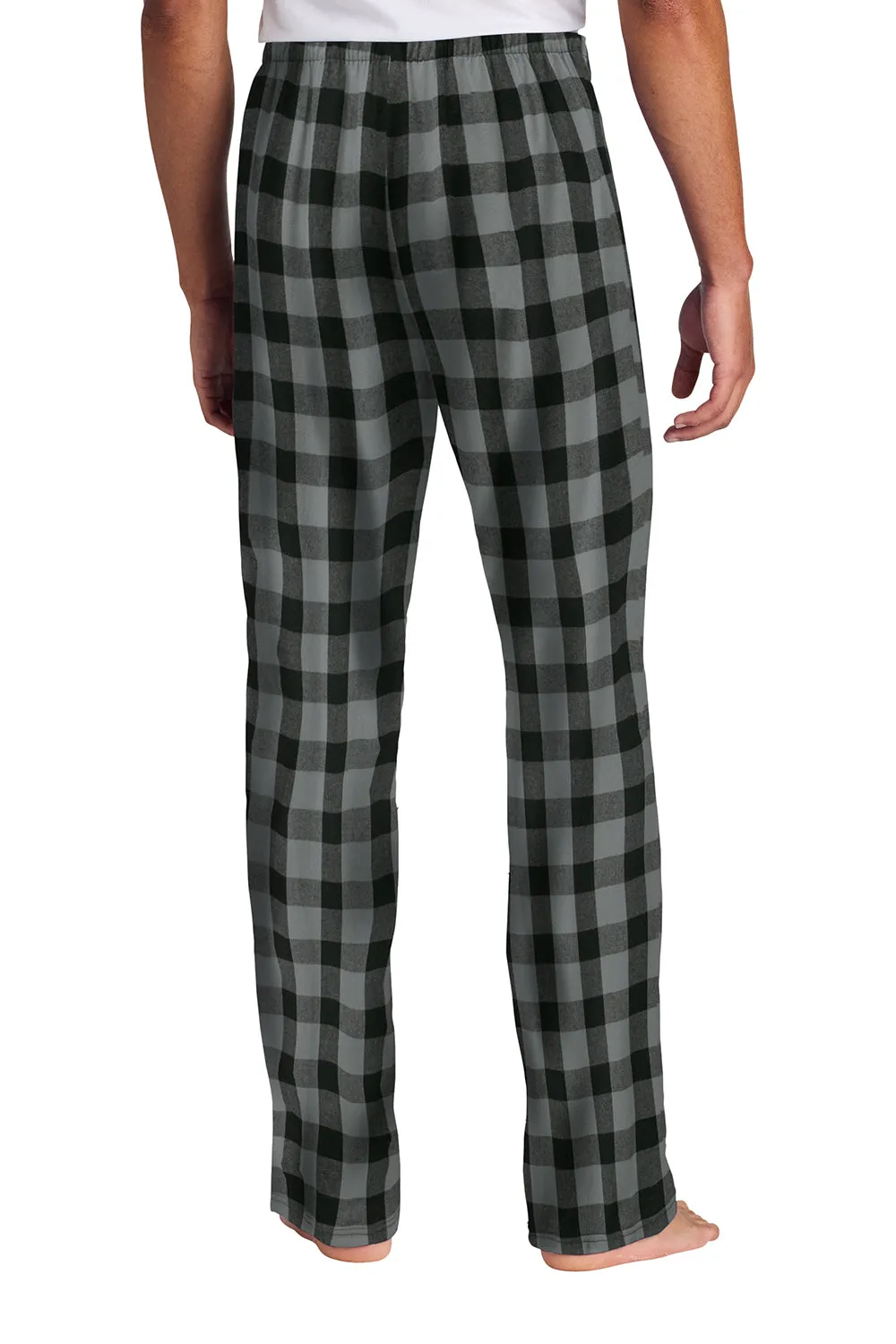 District Mens Flannel Plaid Lounge Pants - Grey/Black Buffalo Check