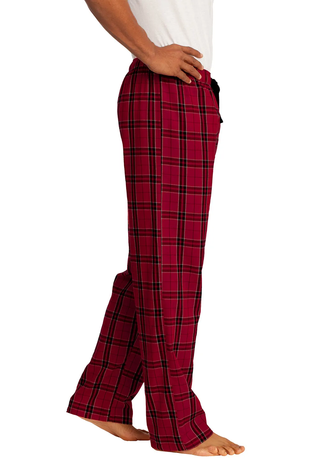 District Mens Flannel Plaid Lounge Pants - New Red