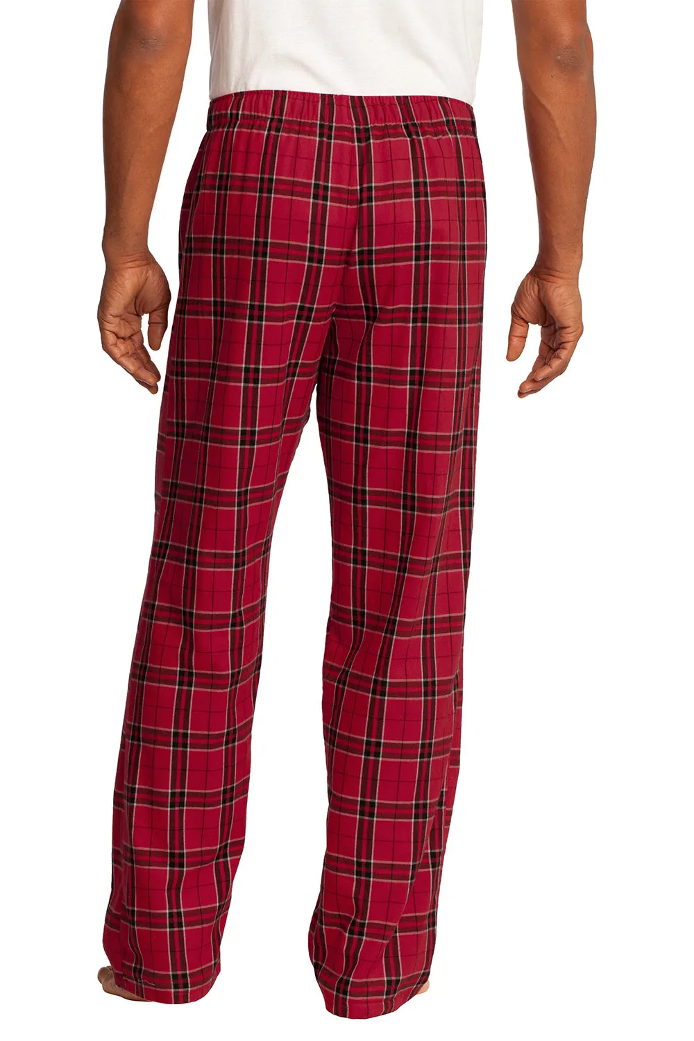 District Mens Flannel Plaid Lounge Pants - New Red