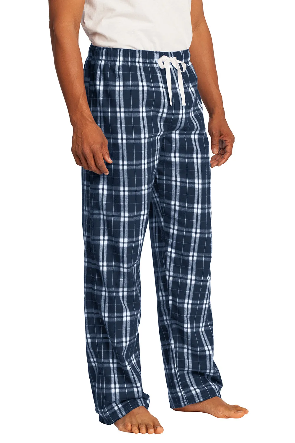 District Mens Flannel Plaid Lounge Pants - True Navy Blue