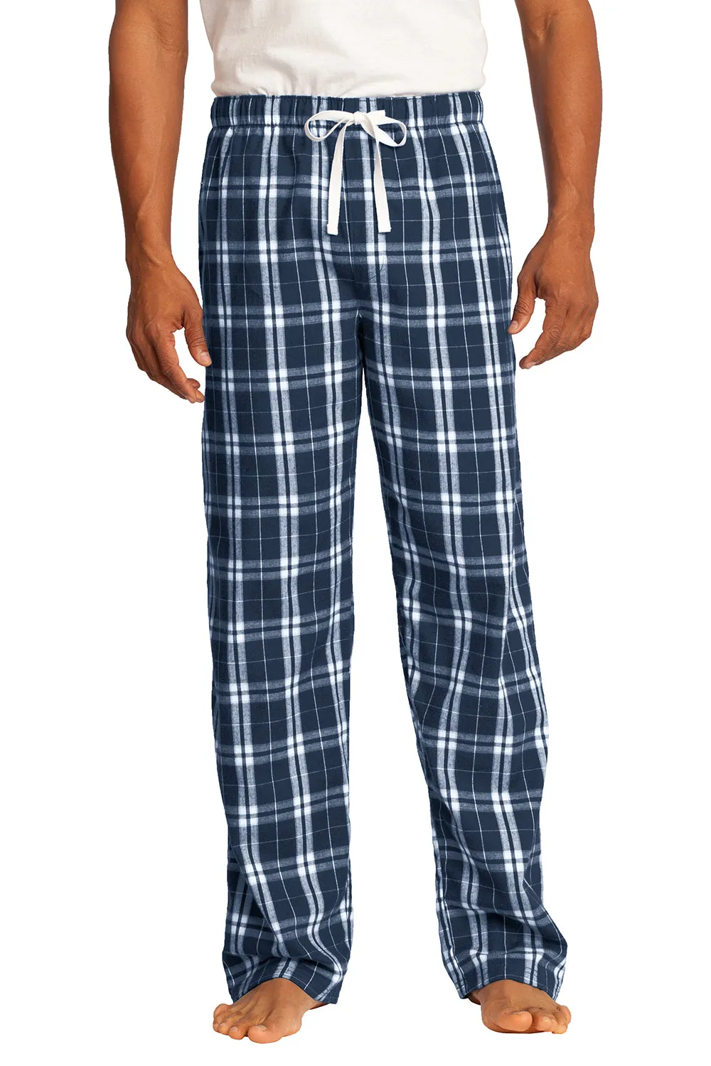 District Mens Flannel Plaid Lounge Pants - True Navy Blue