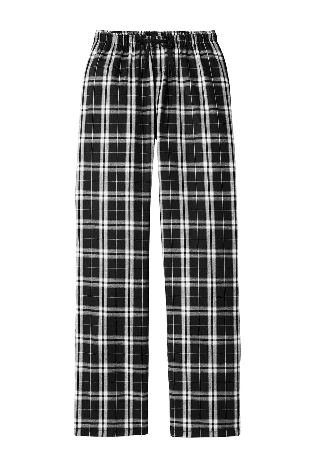 District Womens Flannel Plaid Lounge Pants - Black