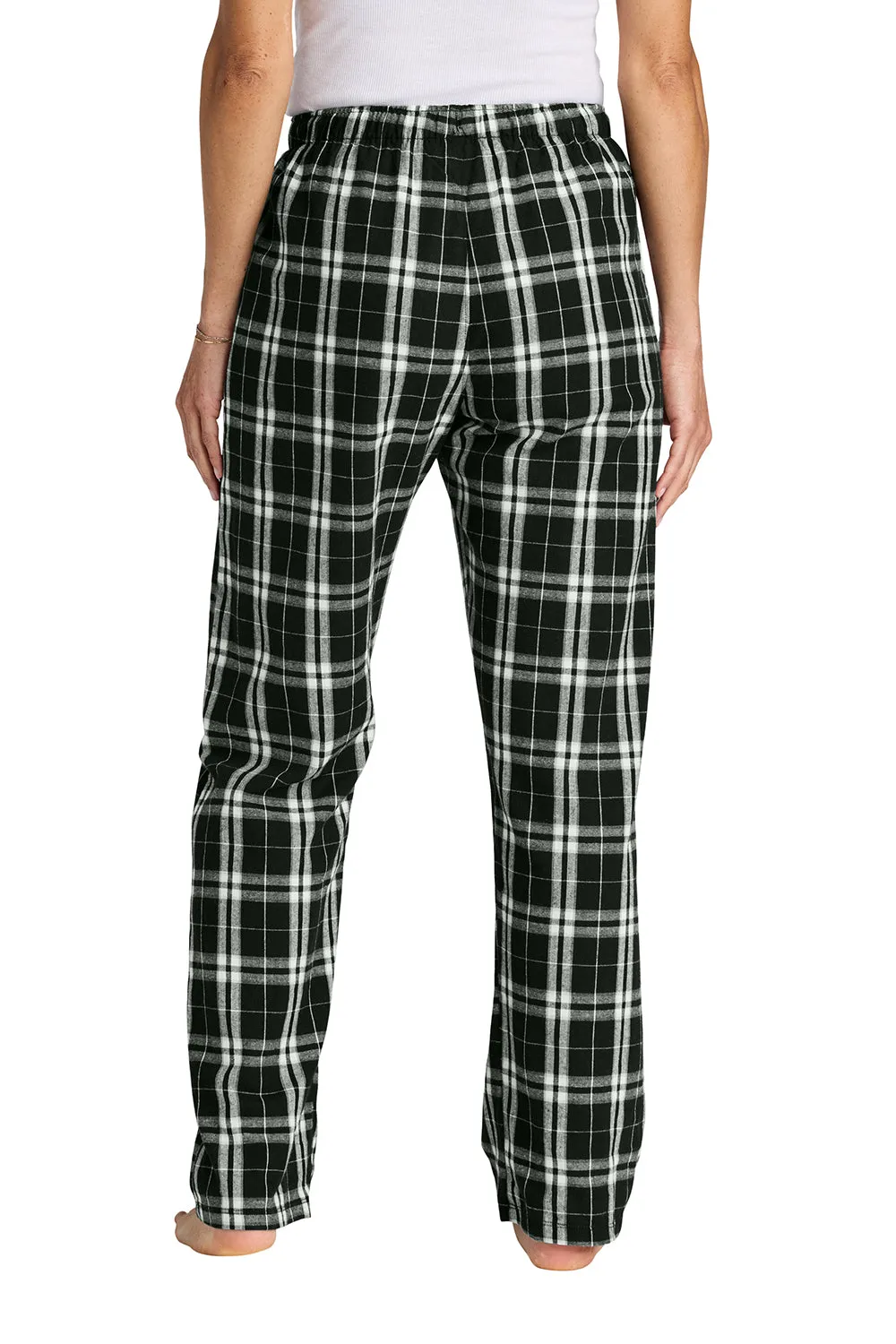 District Womens Flannel Plaid Lounge Pants - Black