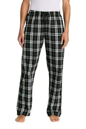 District Womens Flannel Plaid Lounge Pants - Black