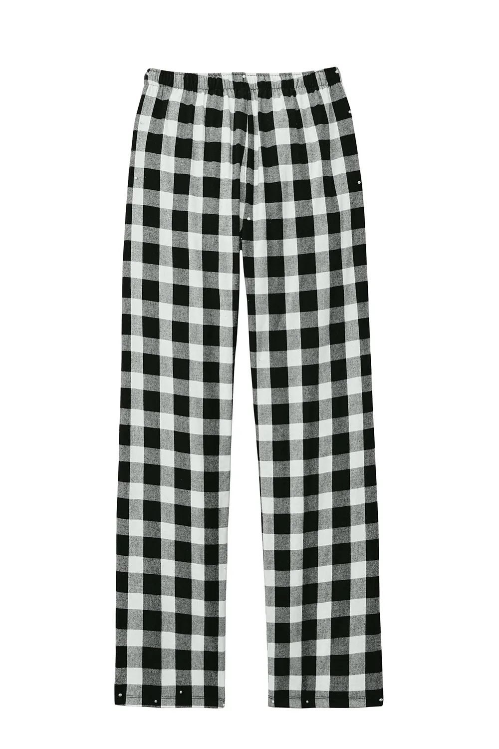 District Womens Flannel Plaid Lounge Pants - Black/White Buffalo Check