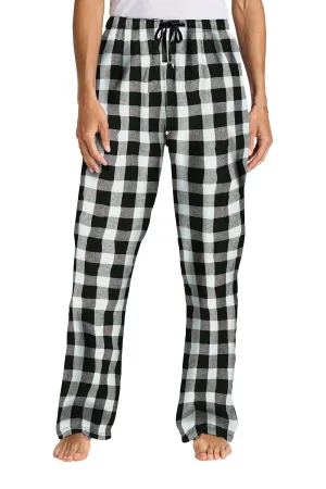 District Womens Flannel Plaid Lounge Pants - Black/White Buffalo Check