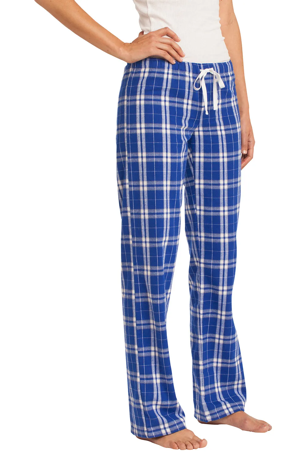 District Womens Flannel Plaid Lounge Pants - Deep Royal Blue