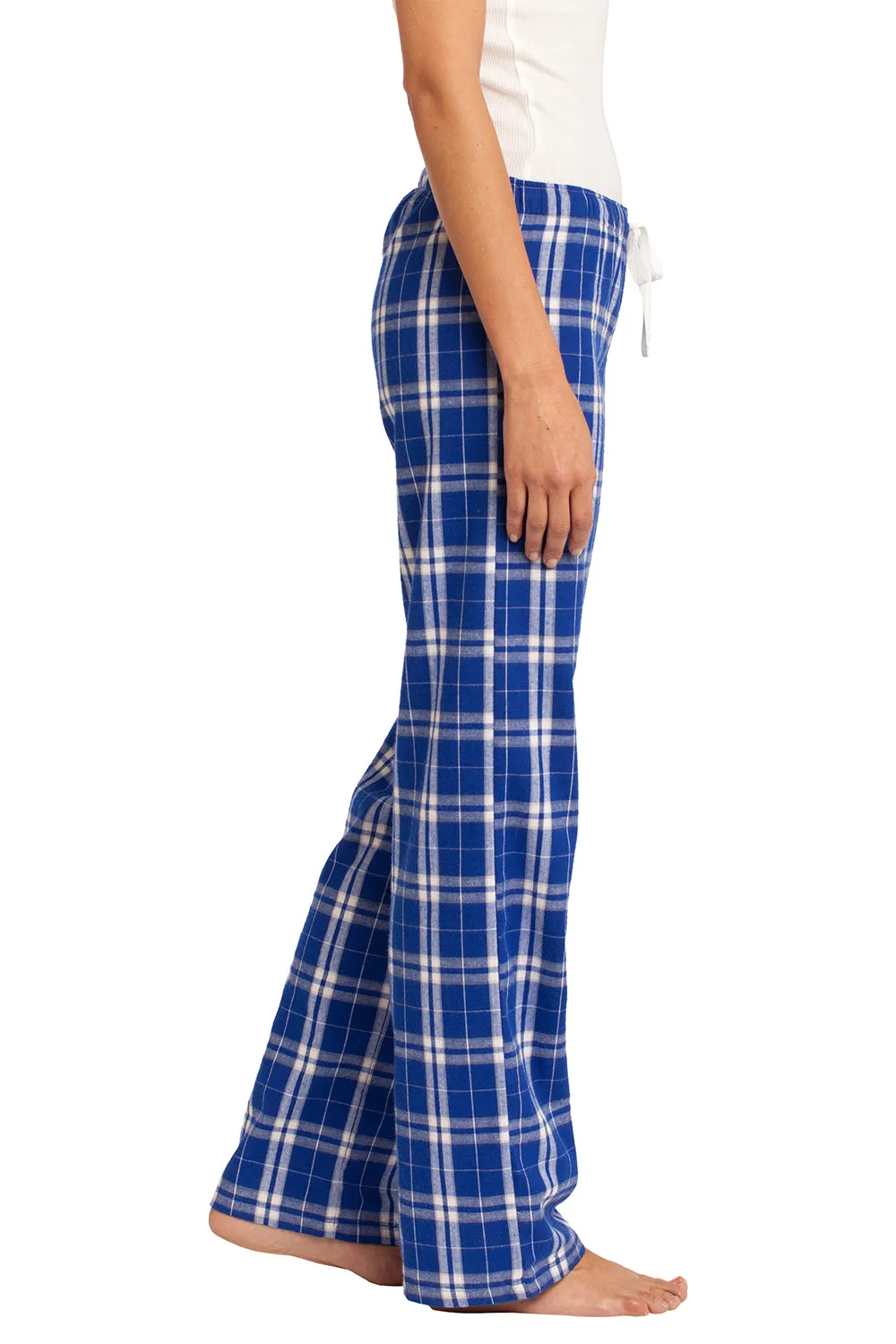 District Womens Flannel Plaid Lounge Pants - Deep Royal Blue