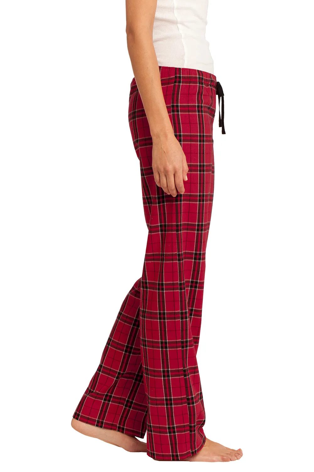 District Womens Flannel Plaid Lounge Pants - New Red