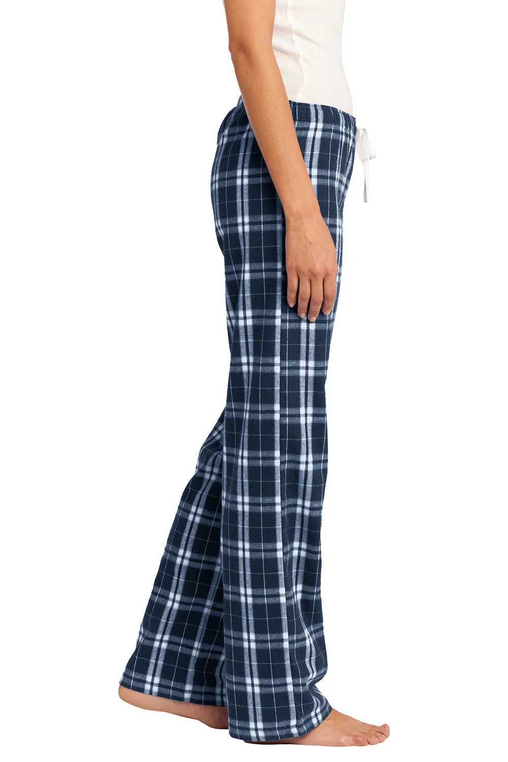 District Womens Flannel Plaid Lounge Pants - True Navy Blue