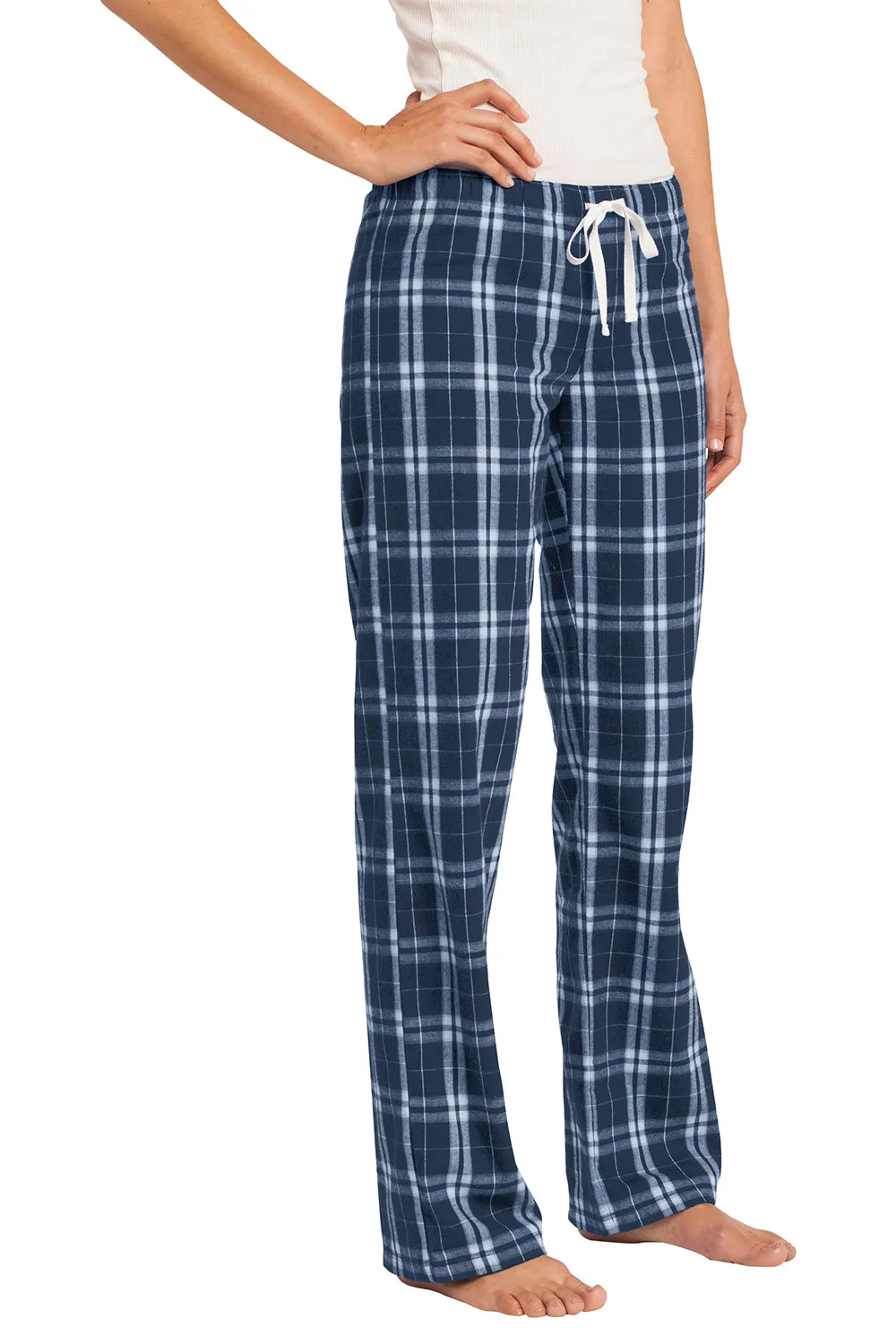 District Womens Flannel Plaid Lounge Pants - True Navy Blue